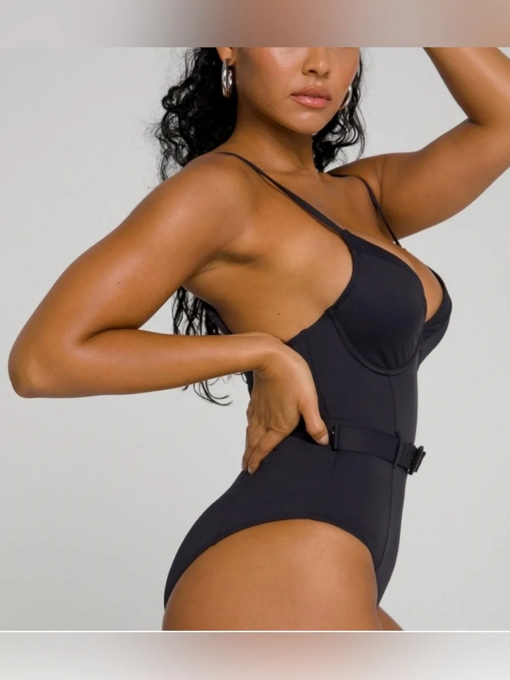 GOOD AMERICAN - Show Off One-Piece Belted Swimsuit Black Size 1/S